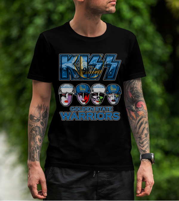 Kiss Golden State Warriors Basketball Iconic Faces T-Shirt