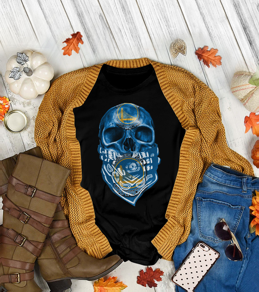 Skull Golden State Warriors Bandana T-Shirt