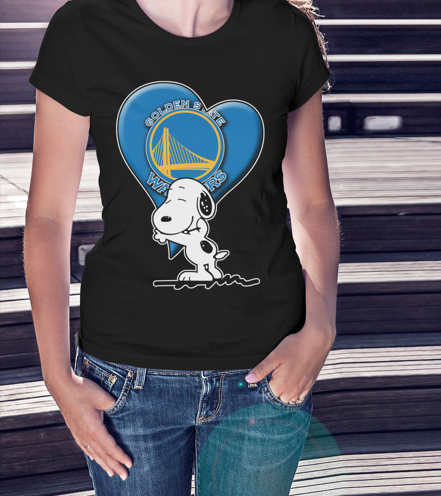 Snoopy Heart Golden State Warriors T-Shirt