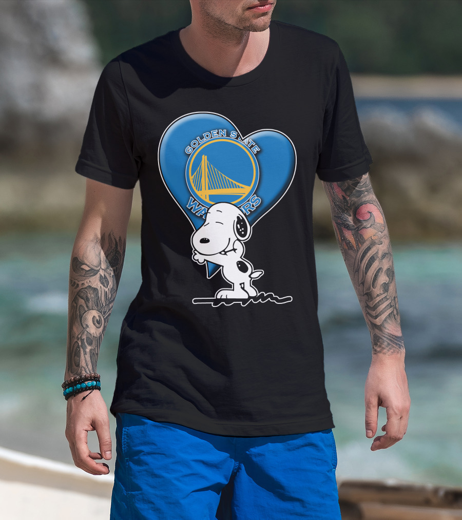 Snoopy Heart Golden State Warriors T-Shirt
