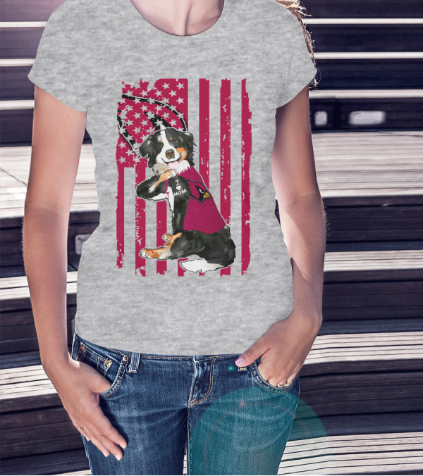Border Collie I Love Mom Arizona Cardinals T-Shirt