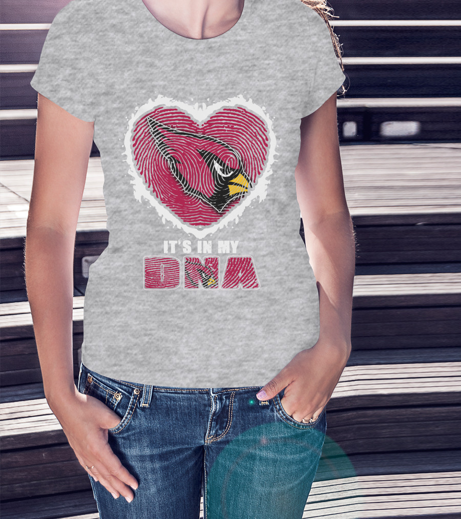 It's In My DNA Arizona Cardinals Heart T-Shirt