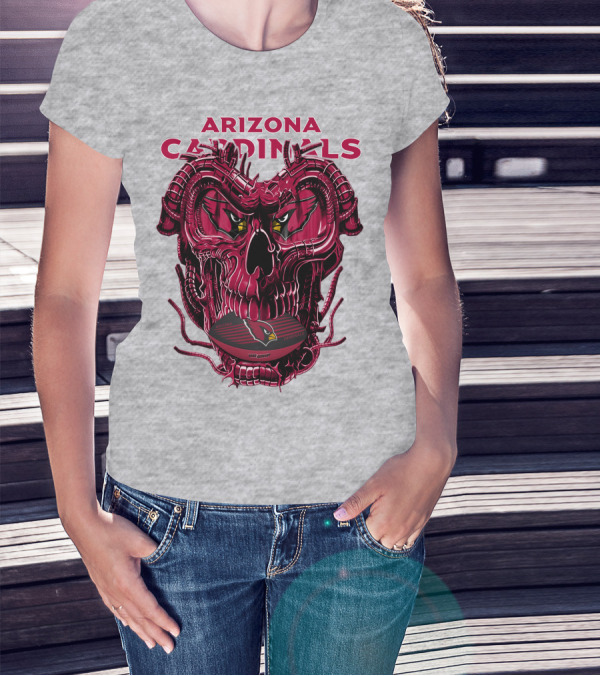 Arizona Cardinals Dragonskull Fusion Gridiron T-Shirt