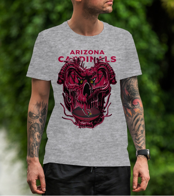 Arizona Cardinals Dragonskull Fusion Gridiron T-Shirt