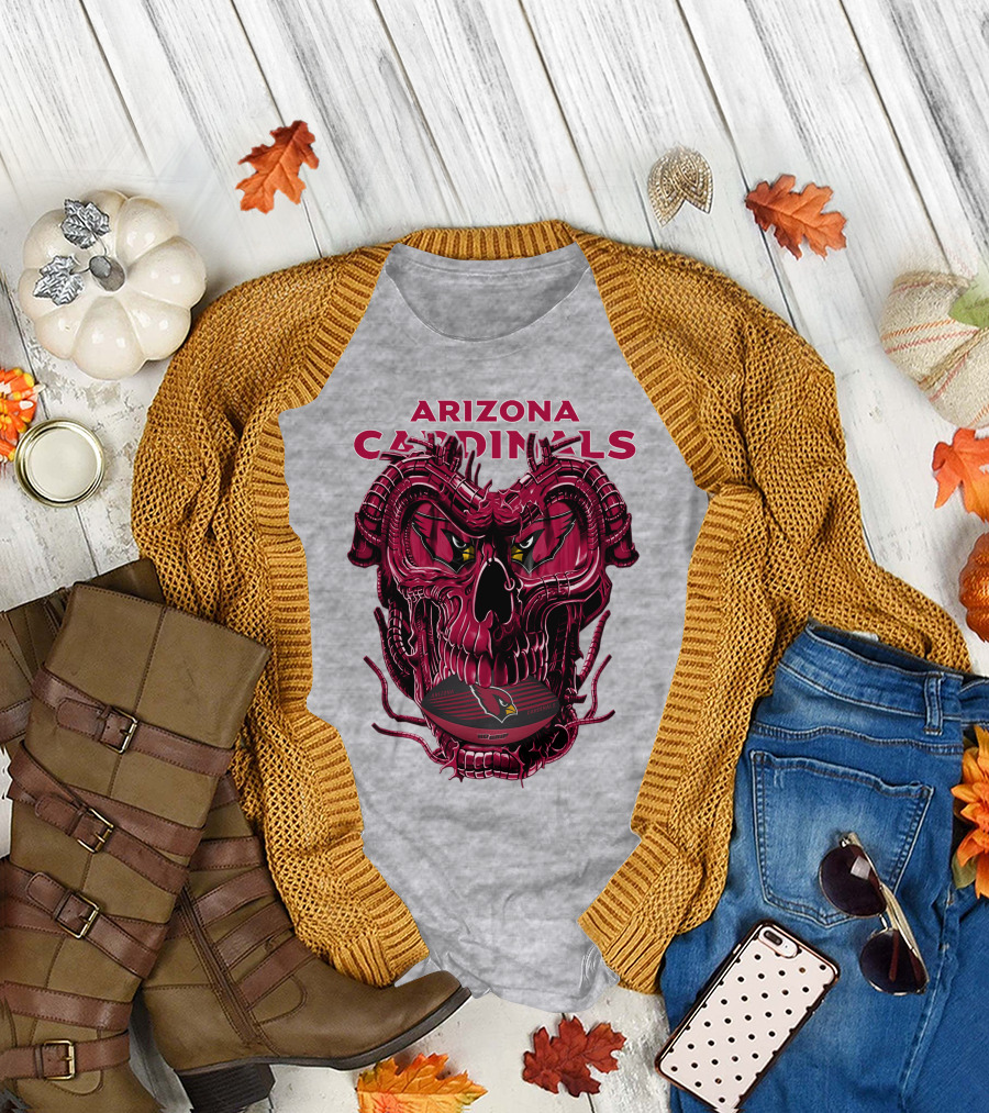 Arizona Cardinals Dragonskull Fusion Gridiron T-Shirt