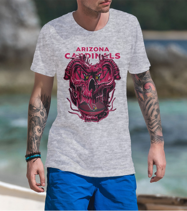 Arizona Cardinals Dragonskull Fusion Gridiron T-Shirt