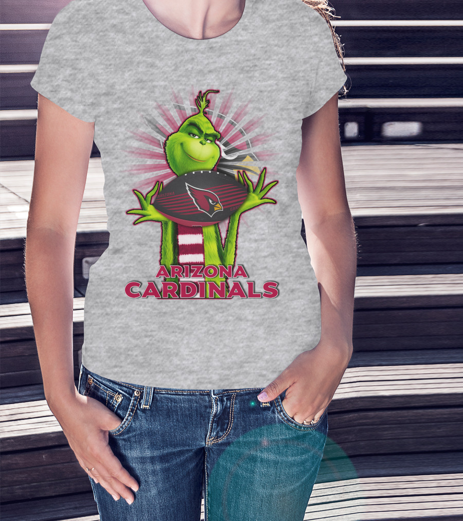 Grinch Holding Arizona Cardinals Football T-Shirt