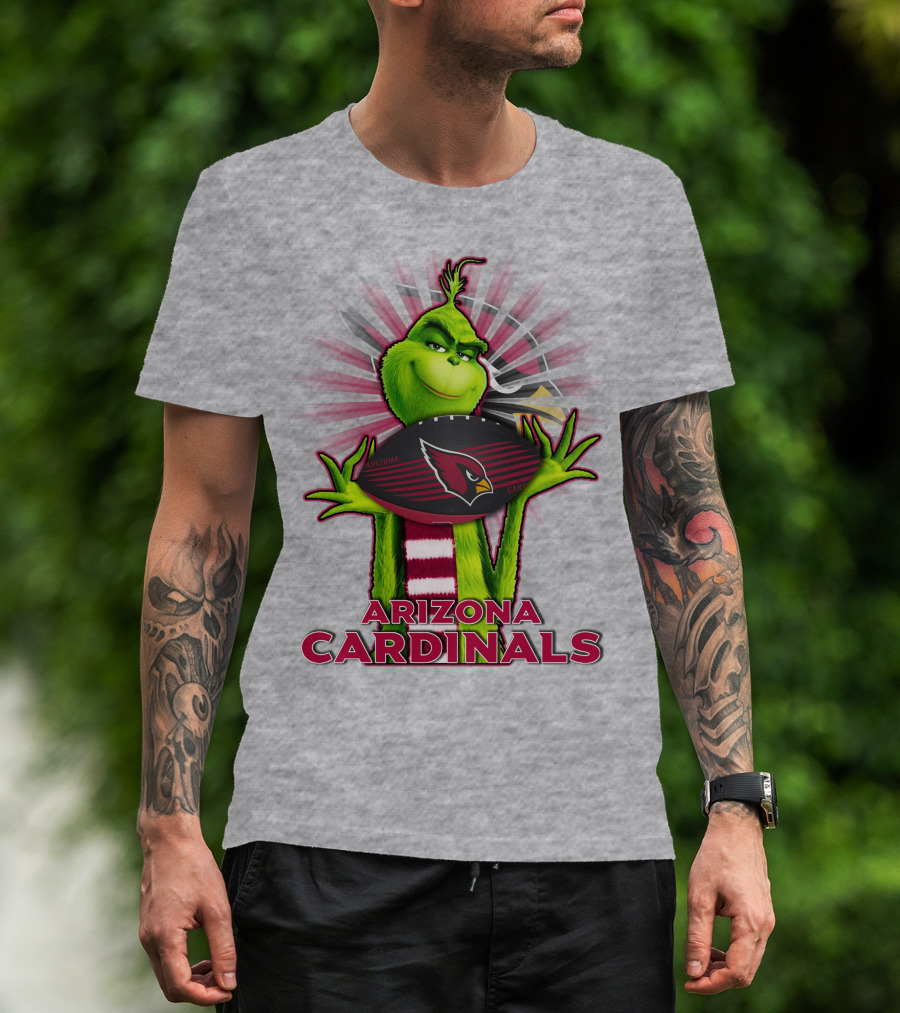 Grinch Holding Arizona Cardinals Football T-Shirt