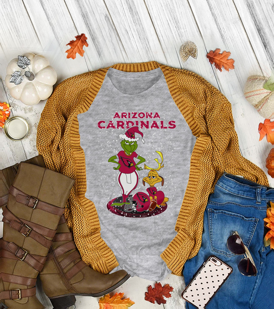 Arizona Cardinals Grinch Christmas Football Fun T-Shirt