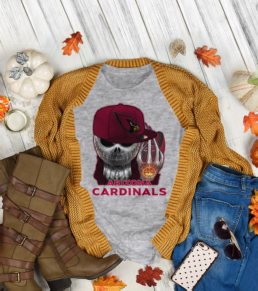 Arizona Cardinals Jackskull Pumpkin Helmet T-Shirt