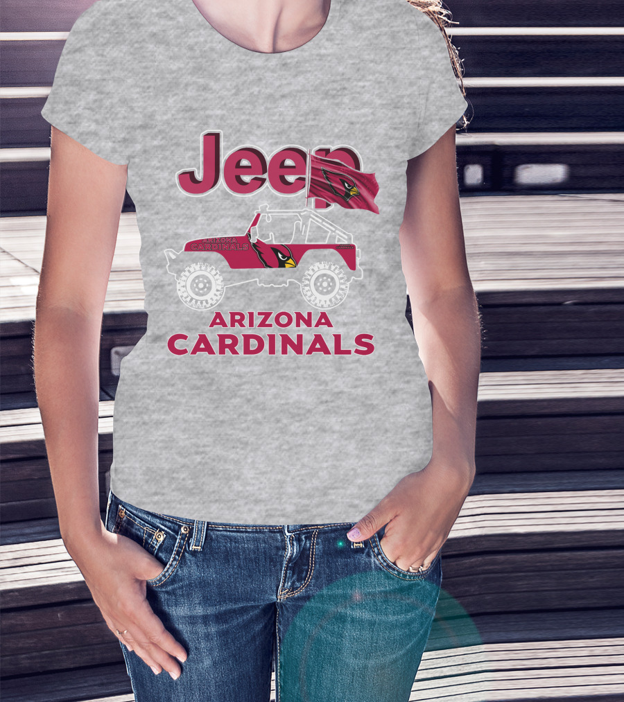 Jeep Arizona Cardinals Off-Road Adventure With Flag T-Shirt