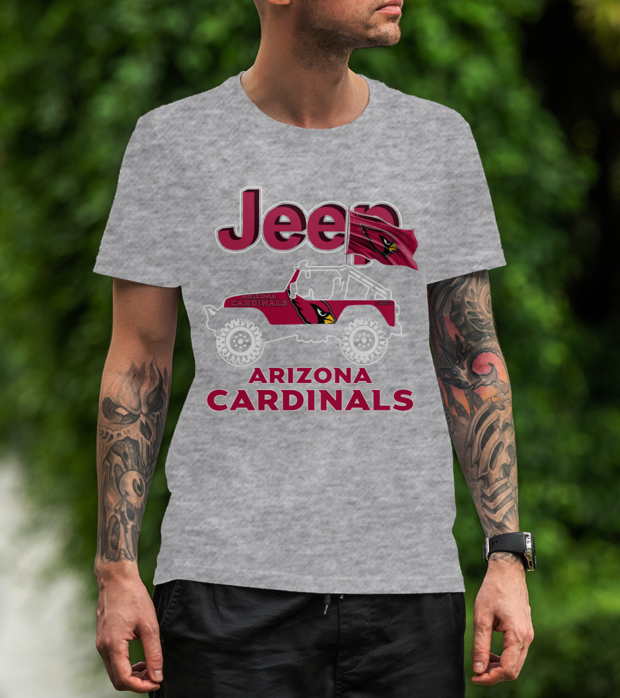 Jeep Arizona Cardinals Off-Road Adventure With Flag T-Shirt