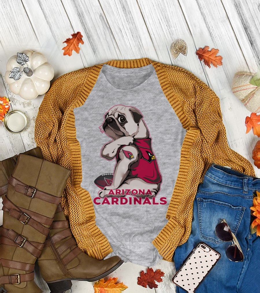 Arizona Cardinals Pug Sports Fan T-Shirt