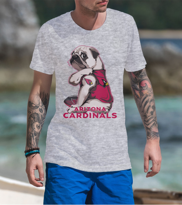 Arizona Cardinals Pug Sports Fan T-Shirt