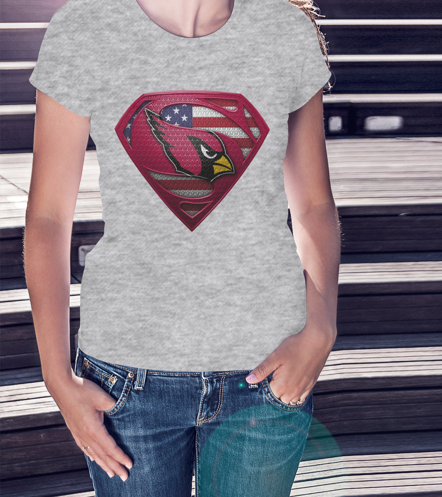 Spm Arizona Cardinals Superman American Flag T-Shirt