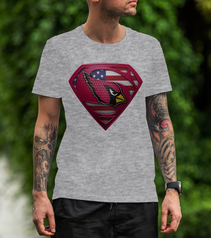 Spm Arizona Cardinals Superman American Flag T-Shirt