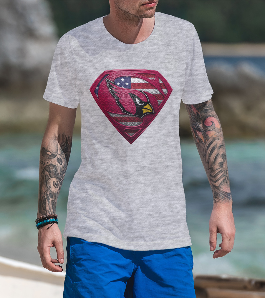 Spm Arizona Cardinals Superman American Flag T-Shirt