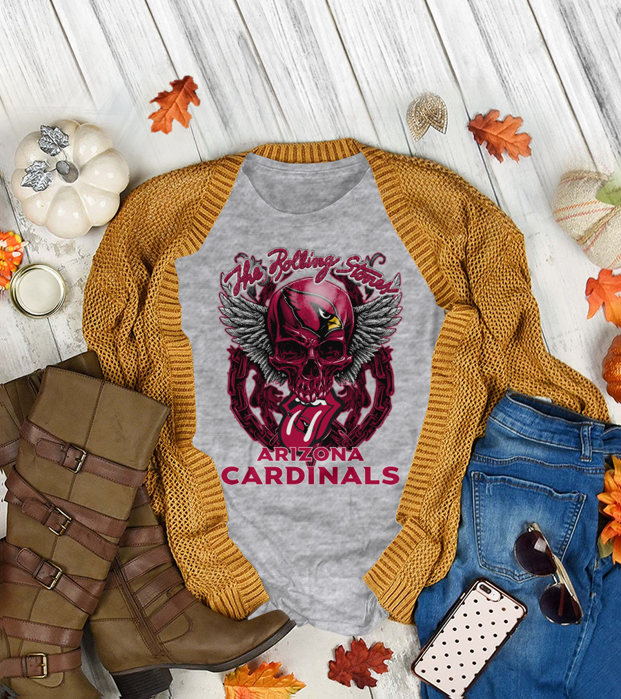 The Rolling Stones Arizona Cardinals Skull Wings T-Shirt