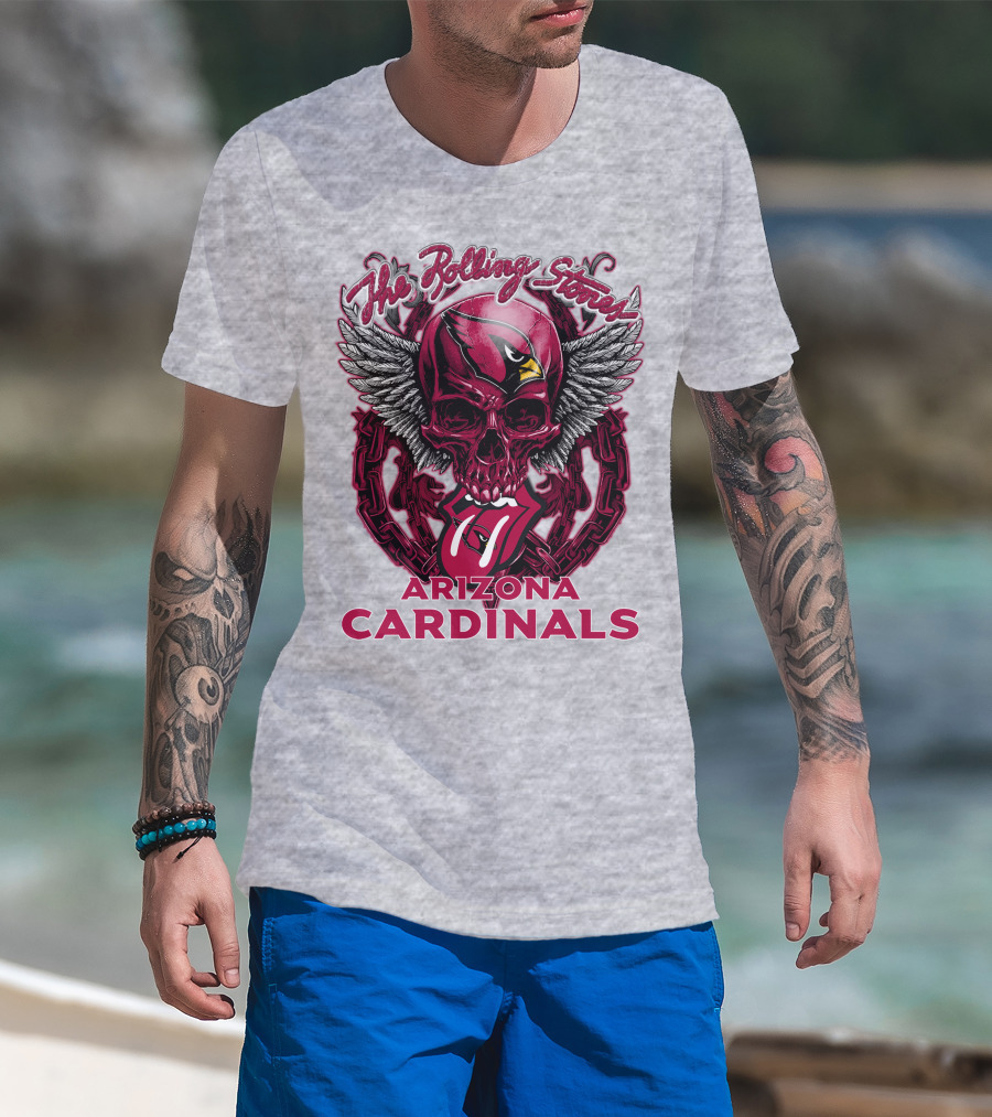 The Rolling Stones Arizona Cardinals Skull Wings T-Shirt