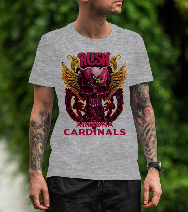 Rush Arizona Cardinals Skull Wings T-Shirt