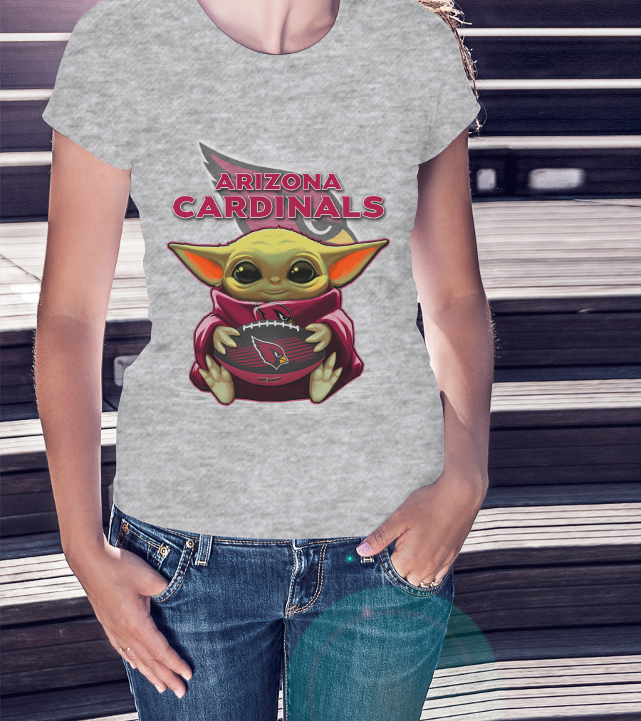 Arizona Cardinals Baby Yoda Football T-Shirt