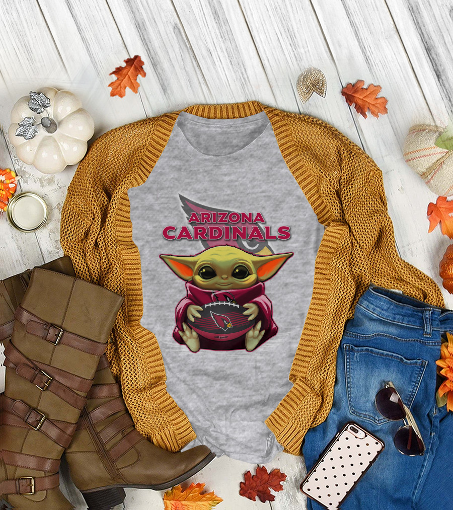Arizona Cardinals Baby Yoda Football T-Shirt