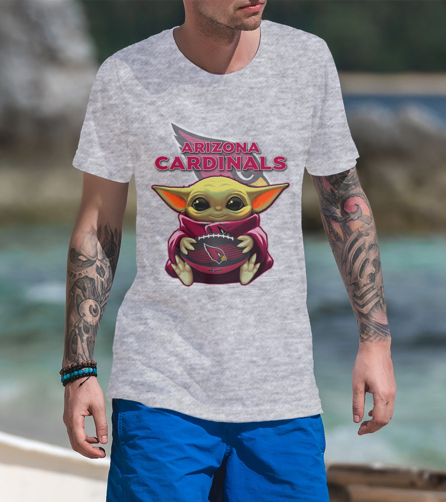 Arizona Cardinals Baby Yoda Football T-Shirt