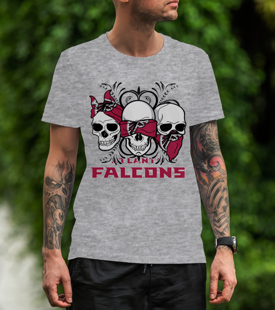 3 Skull Atlanta Falcons Bandana T-Shirt