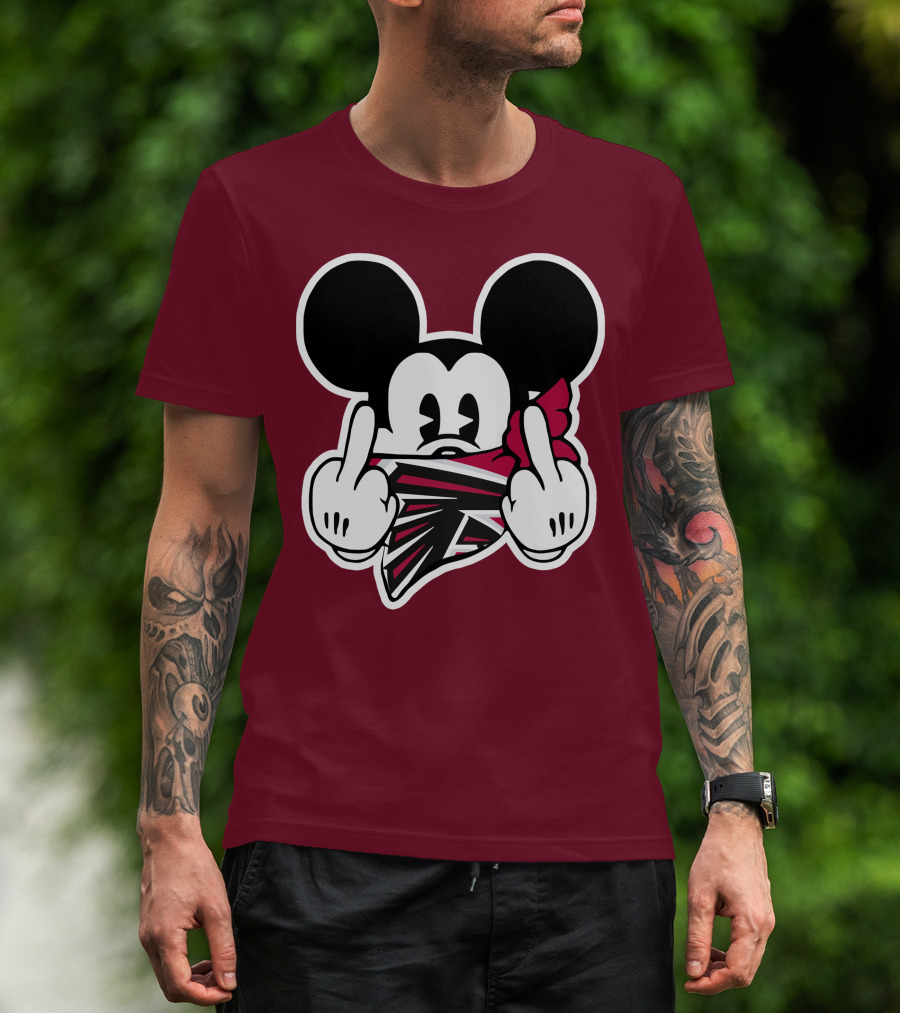 Atlanta Falcons Mickey Mouse Bandana Gesture T-Shirt