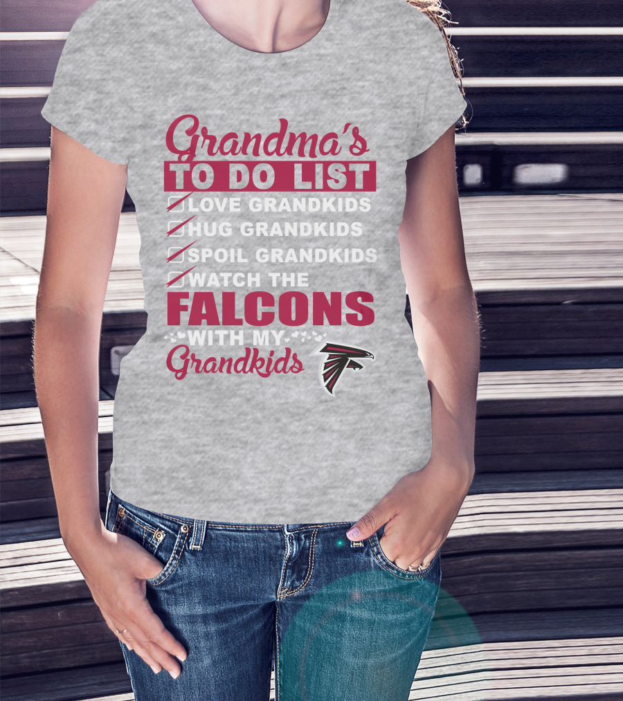 Grandma's To Do List Love Hug Spoil Watch The Falcons With My Grandkids T-Shirt