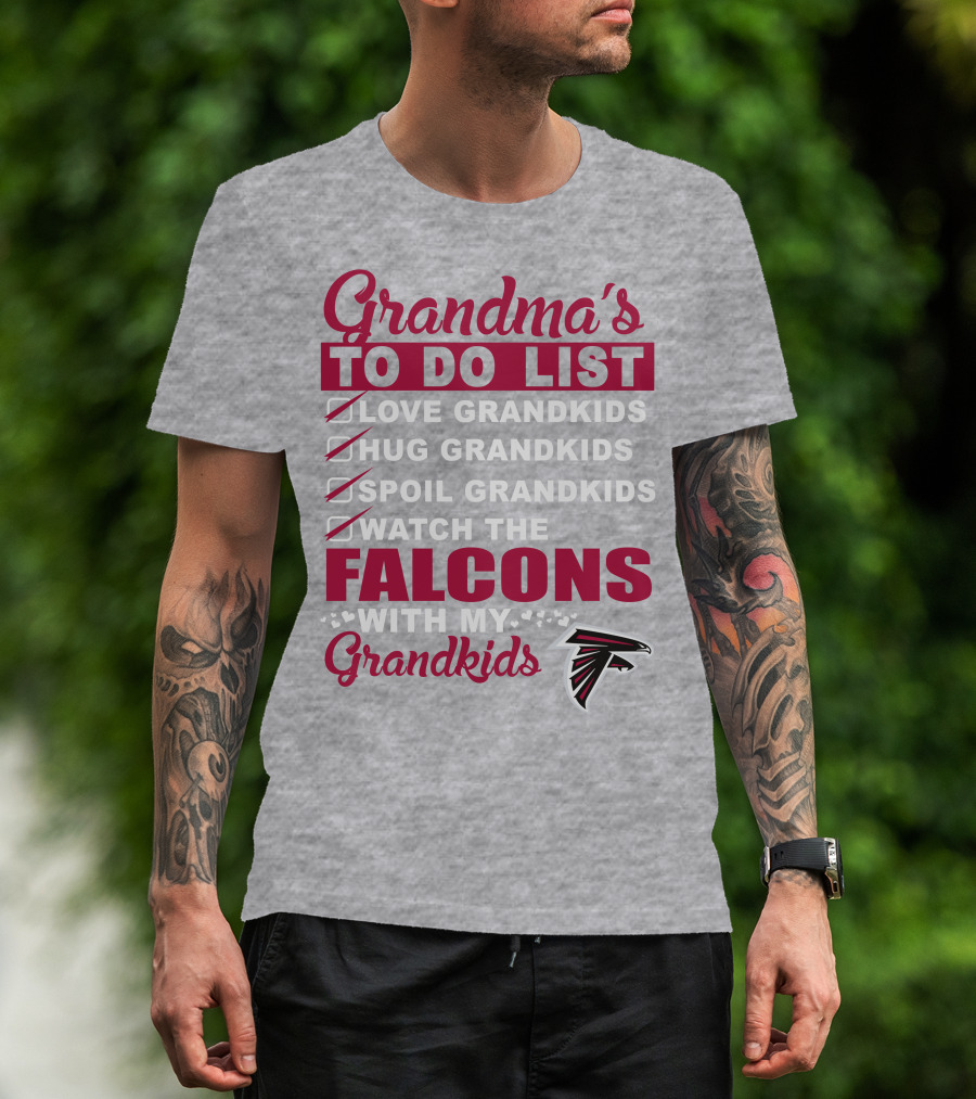 Grandma's To Do List Love Hug Spoil Watch The Falcons With My Grandkids T-Shirt