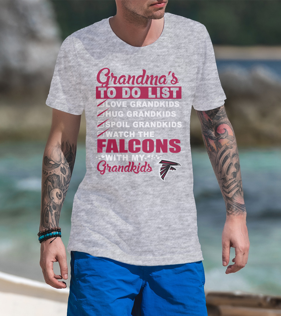 Grandma's To Do List Love Hug Spoil Watch The Falcons With My Grandkids T-Shirt