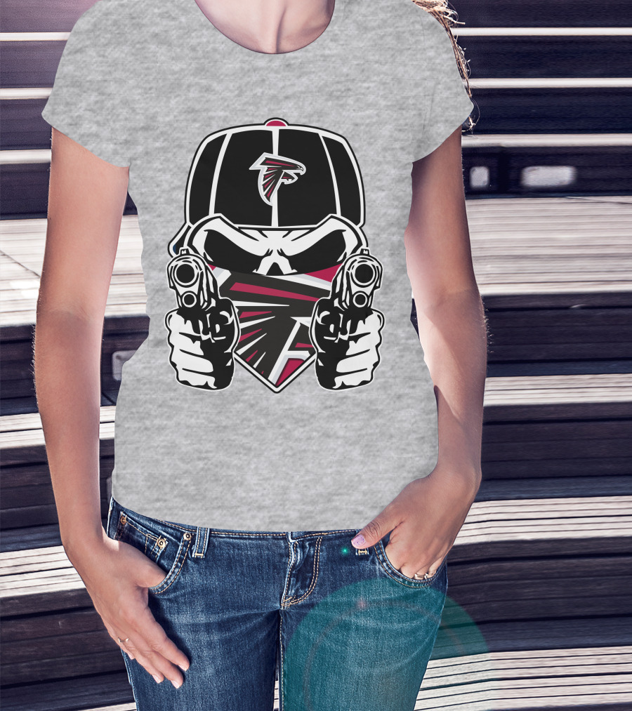 Atlanta Falcons Skull Logo Guns Cap Bandana T-Shirt