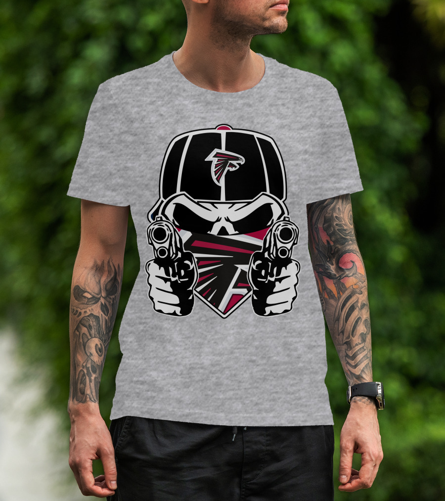 Atlanta Falcons Skull Logo Guns Cap Bandana T-Shirt