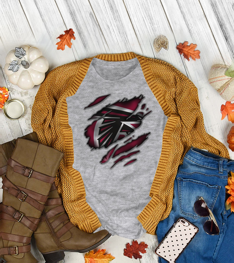 Atlanta Falcons Logo Claw Marks T-Shirt