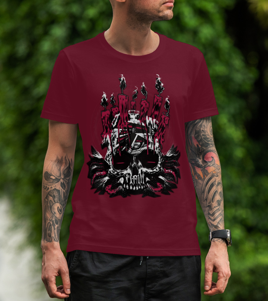 Atlanta Falcons 46 Skull Candles T-Shirt