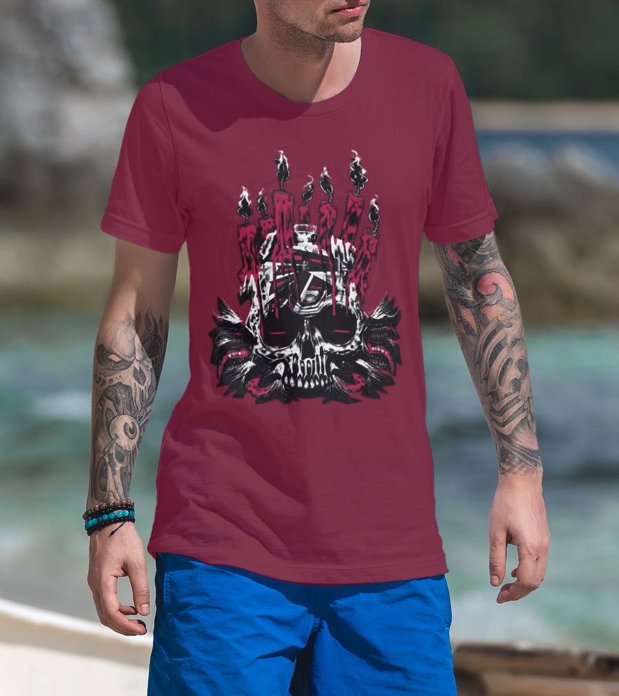 Atlanta Falcons 46 Skull Candles T-Shirt