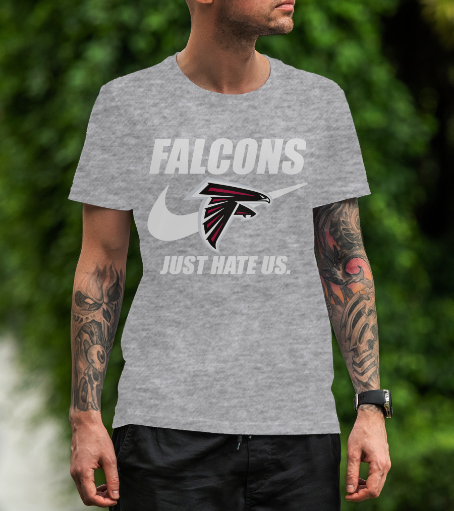 Falcons Nike Logo Just Hate Us T-Shirt
