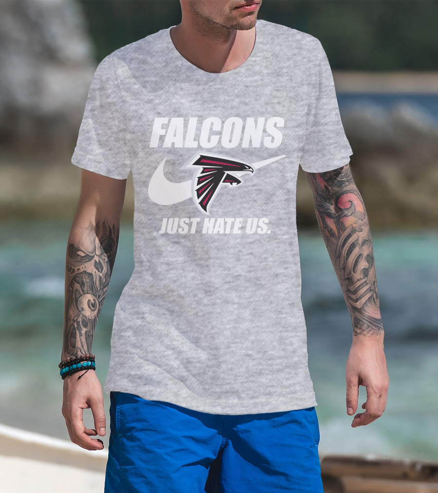 Falcons Nike Logo Just Hate Us T-Shirt