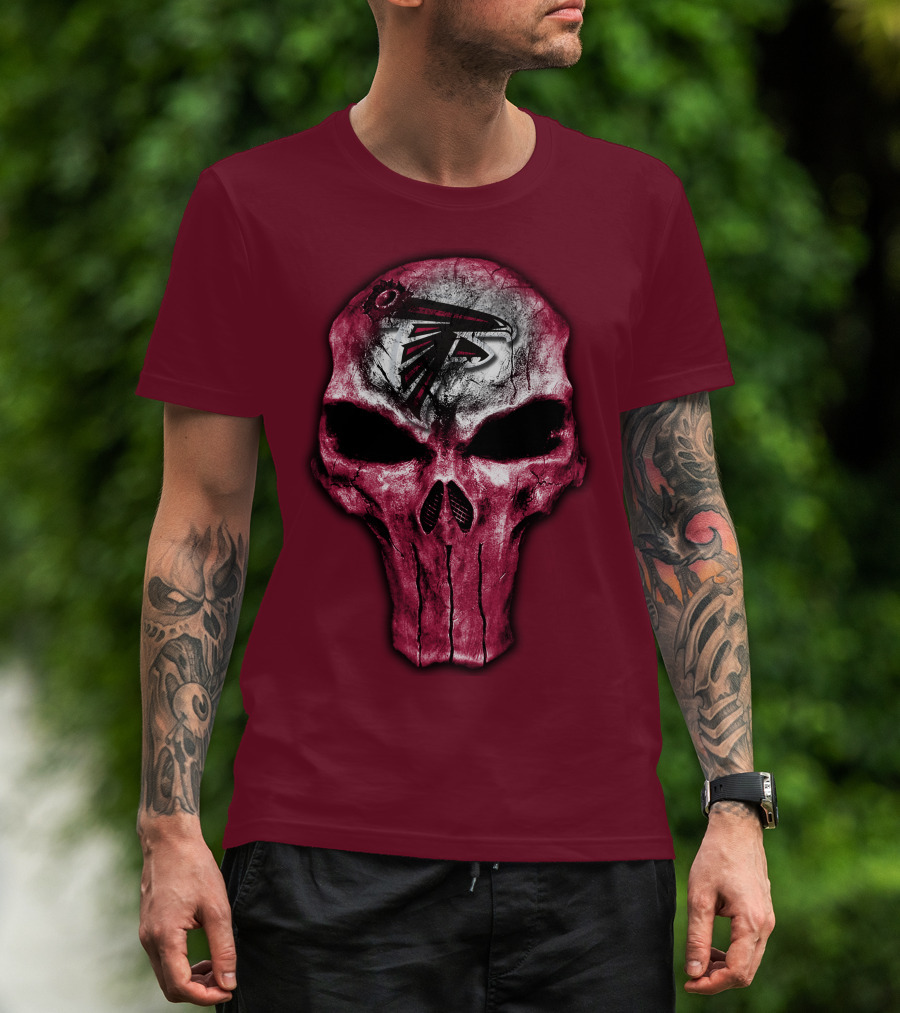 Atlanta Falcons Skull Logo Design 52 T-Shirt