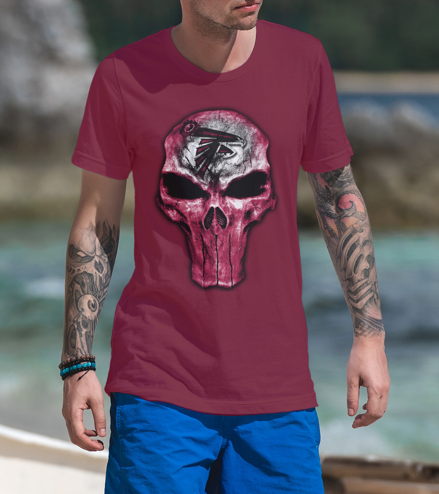 Atlanta Falcons Skull Logo Design 52 T-Shirt