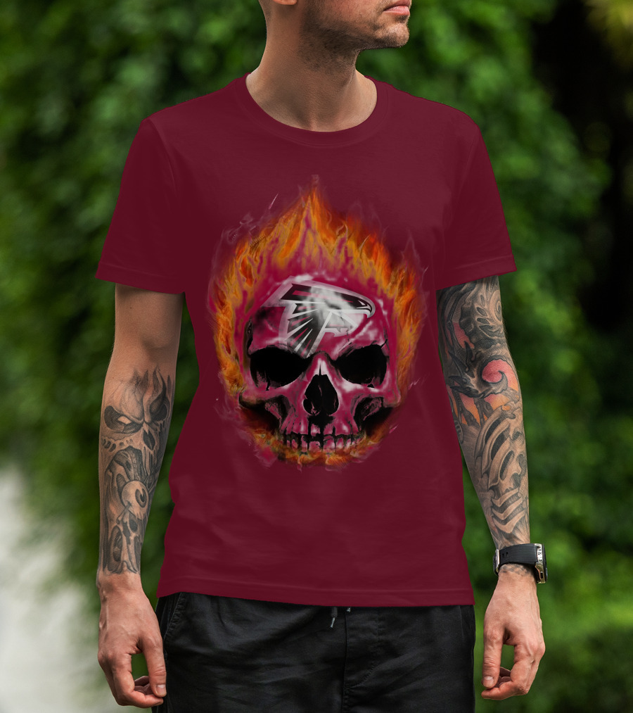 Atlanta Falcons Flaming Skull T-Shirt