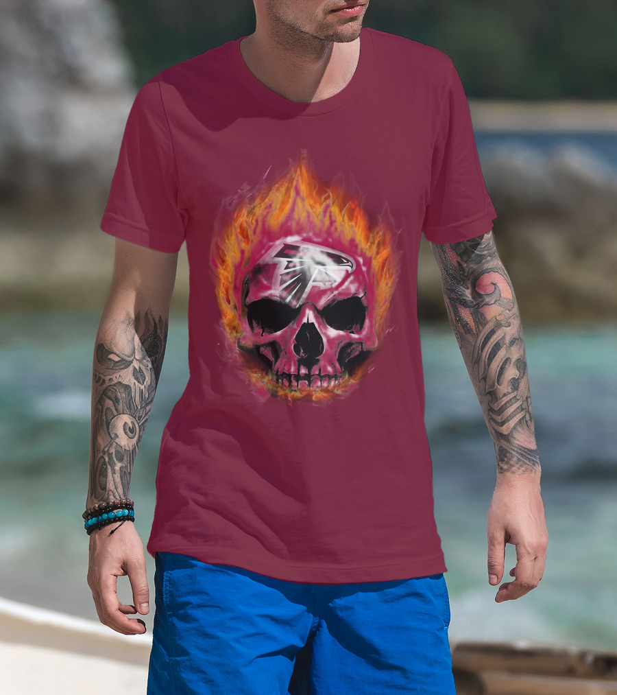 Atlanta Falcons Flaming Skull T-Shirt