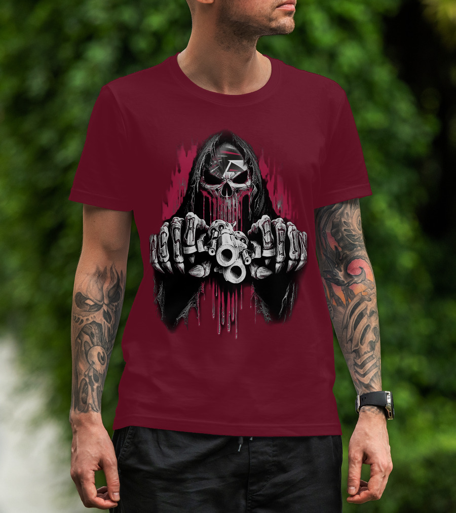 Atlanta Falcons Skull Grim Reaper T-Shirt