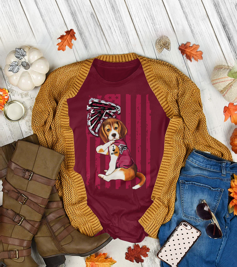 Beagle I Love Mom Atlanta Falcons T-Shirt