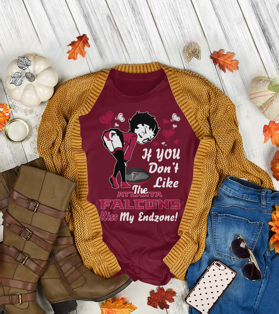 Betty Boop If You Don't Like The Atlanta Falcons Kiss My Endzone T-Shirt