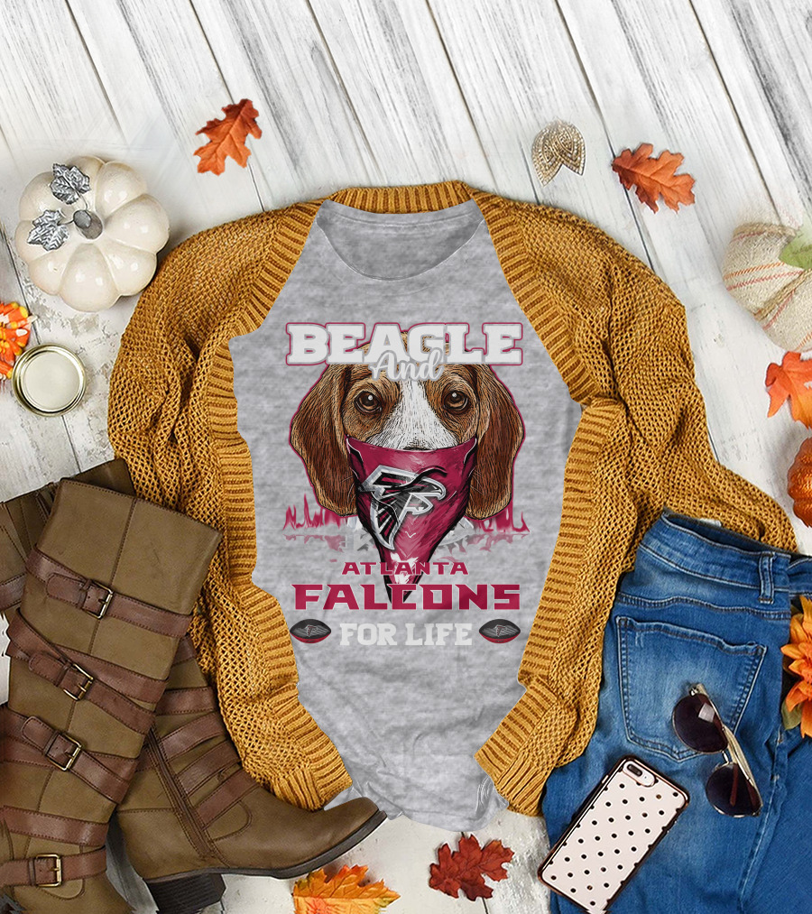 Beagle And Atlanta Falcons For Life T-Shirt