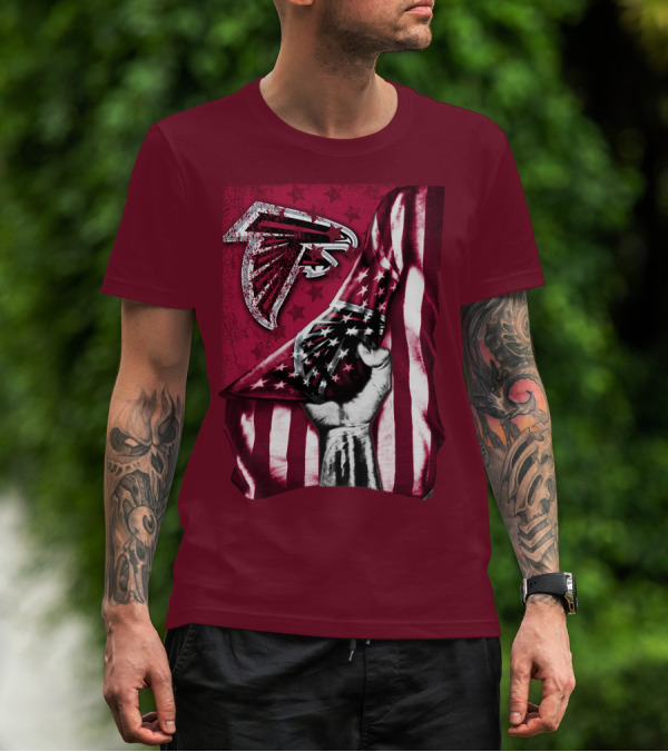 Atlanta Falcons American Flag Pride Banner T-Shirt