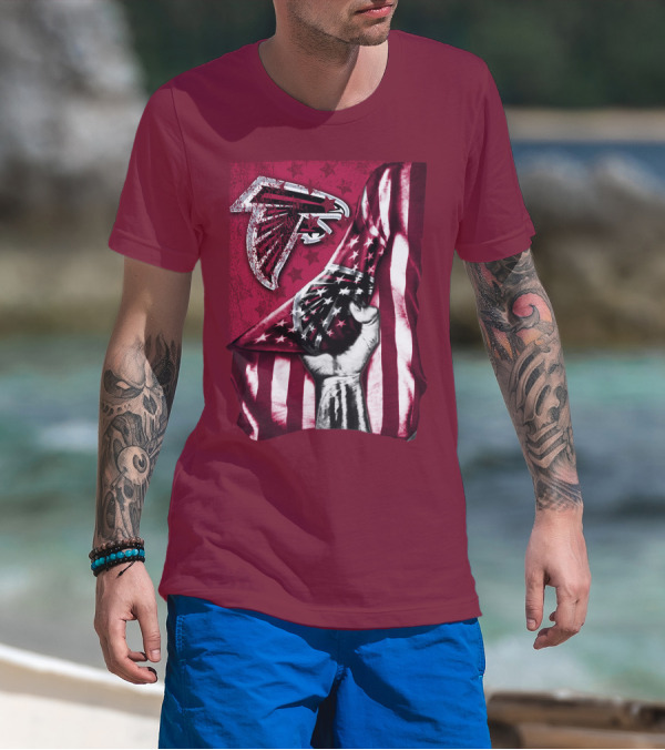Atlanta Falcons American Flag Pride Banner T-Shirt