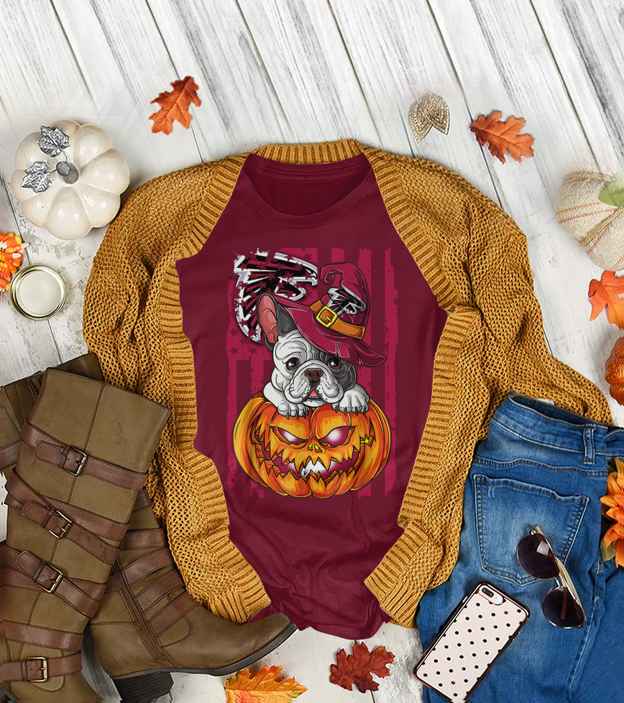 Hlw Bulldog Pumpkin Halloween Atlanta Falcons T-Shirt